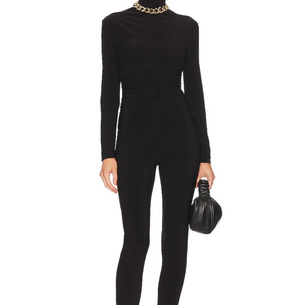 Norma Kamali Black Turtleneck Jumpsuit